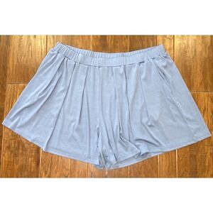 Cider Shorts‎ 3X Blue Flowy Pockets Pleated Elastic Waist Pull On Baggy 4" Plus